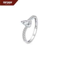 Top Cash Jewellery 10K Lab Grown Sparkly Teardrop Diamond Ring