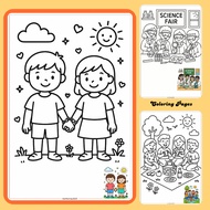 Set of 15/10 sheets of coloring pages for children with Friends, A4 paper 160gsm, 70gsm FE595M4