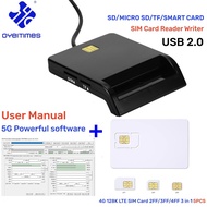 Oyeitimes Đầu đọc thẻ Sim Nhà Văn + 5 cái 2ff/3ff/4ff lập trình 4 gam LTE USIM USIM USIM thẻ WCDMA G