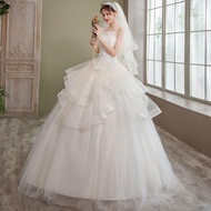 Wedding dress for ninang▦Main wedding dress female 2021 new bride wedding girlfriend birthday banque