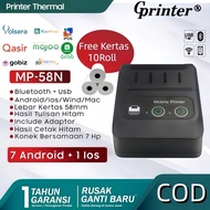 Free kertas *3rolls thermal printer bluetooth 58mm printer mini printer kasir alat print resi hp and