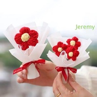 JEREMY1 Crochet Flower Bouquet, Daisy Creative Knitted Flower, Home Decor Artificial Mini Crochet Wo