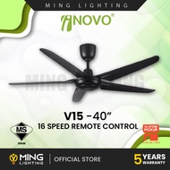INOVO V15 40'' Ceiling Fan 5 ABS Blades Remote Control DC Motor 16 Speed Kipas Siling Syiling Coolin