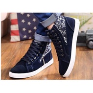 Men High Top Shoes -Blue