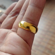Cincin Polos Nikah Lebar 7mili Lapis Emas 24k