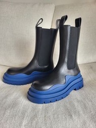 正品 Bottega Veneta boots 藍色厚底女靴 37碼