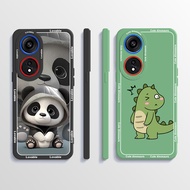 OPPO Reno8 T Reno 8T 5G CPH2505 Case Cute Panda Dinosaur Back Cover Liquid Soft Silicone Reno8 T Reno 8T 5G Phone Casing