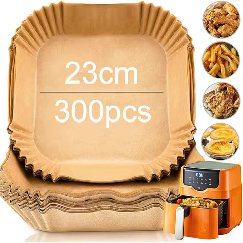 50-300Pcs 23CM Air Fryer Disposable Baking Paper Oven Paper Square 5’5 l Air Frying Paper Air Fryer 