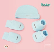 Set phụ kiện bao tay bao chân mũ cho em bé sơ sinh Boube nhiều màu vải sợi tre Bamboo thông minh tho