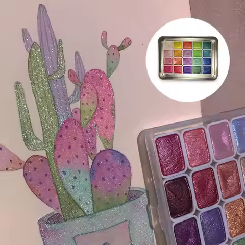 20 Colors Watercolor Painting Pigments Set Shine Lightfastness Pearlescent Solid Watercolor Pigment 