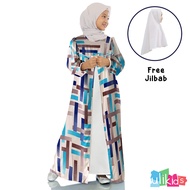 Ulikids Gamis Anak Perempuan Motif Batik Bahan Maxmara Printing Premium (Free Jilbab)