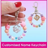 Crystal Ball / Customised Cartoon Ring Name Keychain / Bag Tag / Christmas Gift Ideas / Present / Birthday Goodie