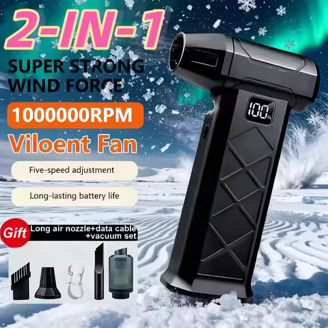 Strong 1000000 tr/min 2-in-1 Poweful Violent Fan 5 Speed Air Blower Brushless Motor Handheld Blower 