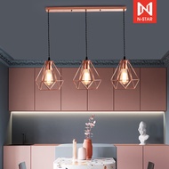 Ceiling Lights เพดานแสงจี้นอร์ดิก Rose G Old เหล็กกรง Led จี้ไฟลอฟท์โคมไฟแขวนสำหรับห้องครัวร้านอาหาร
