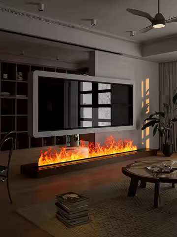 3D Water Electric Fireplace Remote Control APP Mist Fireplace Embedded Realistic Mist Flame Interior