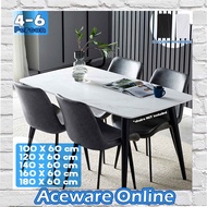 Eames Dining Table Set Meja Makan Study Table Modern Marble Style Wood 6 Seater Dining Set Home Furniture 餐桌