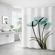 สีน้ำดอกไม้รหัสพิมพ์ห้องน้ำห้องน้ำพาร์ทิชันผ้าม่านกันน้ำแม่พิมพ์ฟรีพรุนผ้าม่านอาบน้ำ