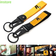INSTORE GTA5 Keychain Automobiles Yellow Muti-Pendant For Fans Key Ring RockStar Logo Car Ornaments 