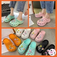 🅲🅷🅸🅲&amp;🅲🅾🅾🅻 รองเท้าหัวโต  ทรง Crocs 5 สี มีรัดส้น พร้อมหมุดติดรองเท้าคละลายหลากสี (10)