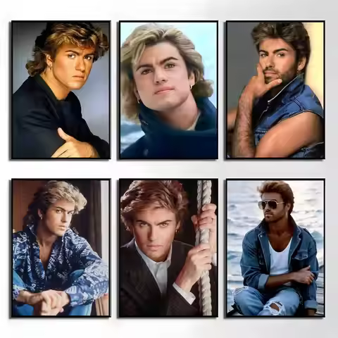 1pc Music Composer George Michael Poster Sticker Print Waterproof Wall Art For Living Room Bedroom H