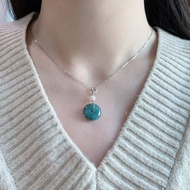 天然危地馬拉翡翠平安扣配珍珠S925銀項鏈