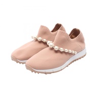 【二手】Jimmy JIMMY CHOO VENICE 珍珠布面女士一腳蹬運動鞋，二手 A