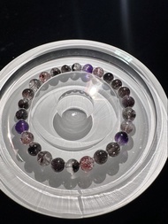 現貨🌈人氣全能晶石🔮巴西原生超七 平均6.8mm 天然水晶 超級七水晶手鏈 金草莓🍓透體 滿礦 招財 功效 能量 