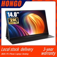 HONGO 14 inch Portable Monitor 2K 2560*1660p 16:10 Resolution 100% RGB USB Type-C QHD Portable Monitor Cheap price IPS U