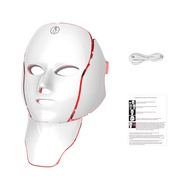 หน้ากาก LED ใบหน้าพร้อมคอ 7 สี LED Therapy Anti Aging Rejuvenation ผิวกระจ่างใส Photon Mask Home Use