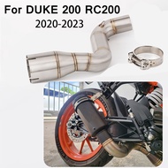 สำหรับ KTM 200 DUKE 200 RC200 RC 200 2021-2023ท่อไอเสียรถจักรยานยนต์ท่อกลางลื่นบน RC200ท่อเชื่อมกลาง DUKE200