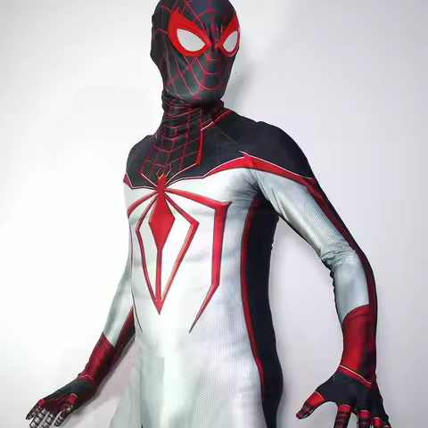 Halloween PS5 Miles Morales Spider Cosplay Peter Parker Superhero Cosplay Costume Full Bodysuit Zent