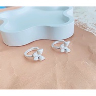 313-goodgift_station-Hoop Butterfly Earrings S925 silver needle Round Lock Hoop Front