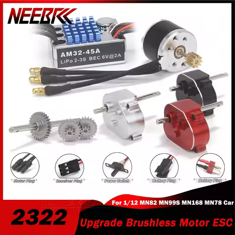 NEEBRC 2322 Crawler Brushless Motor Outrunner 45A ESC Metal Gearbox Gear Set for 1/12 RC Car MN82 MN