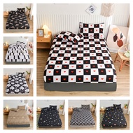 【CADAR】1 PC Leopard Print Bedsheet Fitted Sheet High Elastic Band All-Included Bed Mattress Cover Single/Super Single Queen King/Super King Size Pillowcase