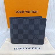 LV N62663 黑色棋盤格紋 信用卡夾 男短夾