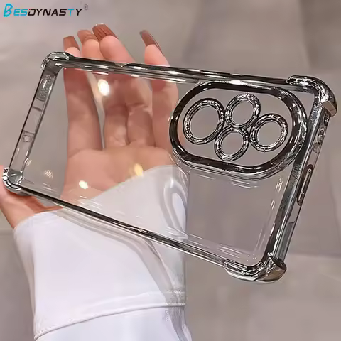 Shockproof Plating Clear Honor200 Case for Huawei Honor 200 Pro 90 Lite Mate50 60 Transparent Silico