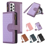 For OPPO Reno7 Realme 10 Pro Plus C55 GT Neo 5 SE A73 A72 A53 5G Zipper Wallet Casing Crossbody Bag 