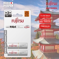 🔥READY STOCK🔥 Fujitsu Standard AA 2 cells 2000mAh Rechargeable Battery - HR-3UTC(2B)TW