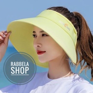 WOMEN'S BEACH HAT ANTI UV OUTDOOR SPORTS SAMMER HAT YELLOW - Yellow Distro Casual Hats PROMO Girls B