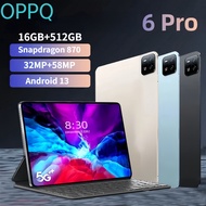 OPPQ Pad 6 Pro 16GB + 512GB tablet Android 10.1/12.0 inci tablet layar besar Wifi 5G tablet tablet gaming tablet pintar