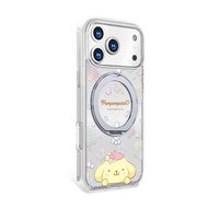 三麗鷗 iPhone17/16/15/14/13 軍規360旋轉磁吸立架殼-櫻花布丁狗