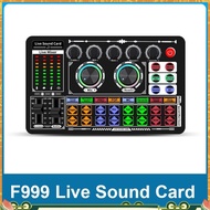 F999 Sound Card Audio Mixer Live Sound Card Voice Changer Mixing Console Amplifier Sound Card Phone 
