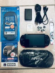 稀少PSV 2000主機黑粉紅色+硬殼+香菇頭+新螢幕玻璃貼+初音掛繩+卡套+可改機3.65版本9成新未改機一年保修