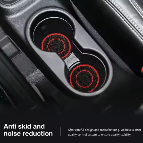 Car Center Console Coaster Pvc Anti Slip Pad Easy Clean Dustproof Double Circle Honeycomb Pattern Ca