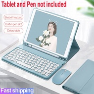 For iPad 10th Generation gen 10 Round Keycap Bluetooth Keyboard Case with Pencil Slot Magnetic Cover For 9.7'' iPad 5th 6th 10.2'' 7th 8th 9th Gen 10.9'' Air 4 5 Pro 9.7 11
