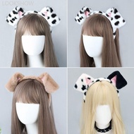 LOOKSHOW Cute Plush Ear Hairbands for Dalmatian Dogs Spa Headband Realistic Animal Ears Comic Conven