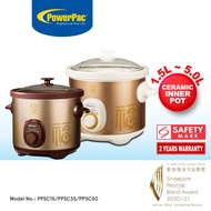 PowerPac Slow Cooker 1.5L/3.5L/5.0L with Ceramic Pot (PPSC15/PPSC35/PPCS50)