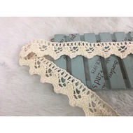 Cheap Zone~H5 Natural Color 3.2cm Wide Cotton Thread Lace Left 1199cm Sell, DIY~
