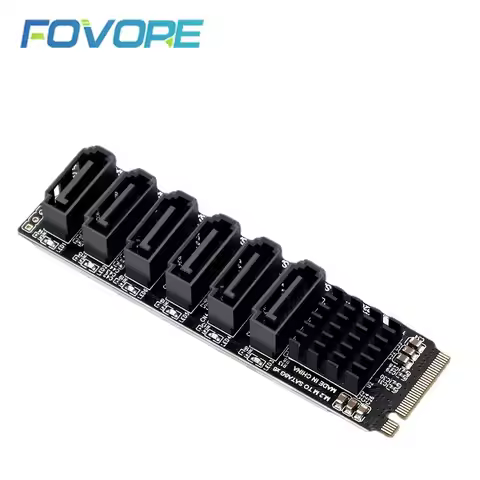 PCIe Gen3 M.2 M Key To 6 Ports SATA 3.0 Adapter Card NVMe To SATA Converter Card NVME PCIe 3.0 To SA