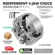 4 Jaw Chuck 8" 200mm Independent 4 Jaw Industrial Clamping Lathe Milling Chuck K72 200